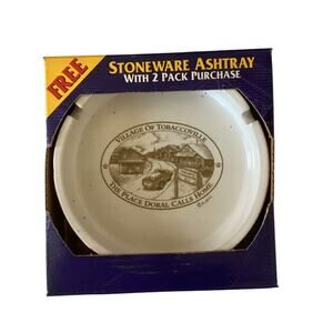 Doral Stoneware Ashtray Set of 2 from Tobaccoville, N.C. Vtg